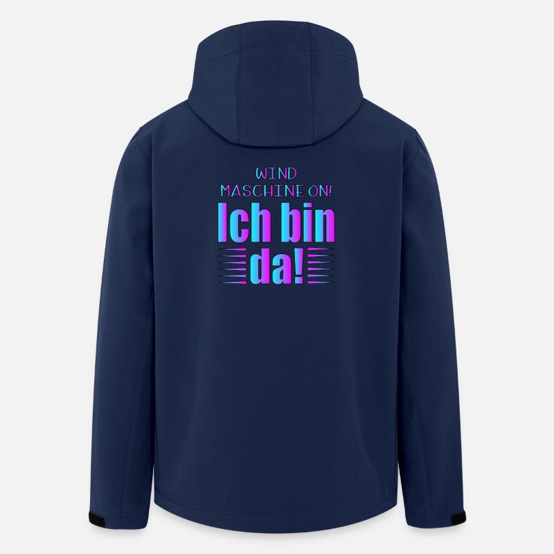 LUSTIGE SPRÜCHE - WINDMASCHINE - BIN DA Sprüche - Recycelte Männer Softshell-Jacke von Stanley/Stella - Navy
