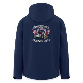 Klassischer Biker Vintage Retro Motorrad Speed Demon - Recycelte Männer Softshell-Jacke von Stanley/Stella - Navy - Hinten - AI Model Male 185 light (185cm)