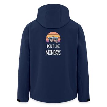 Funny gift 'I Don't Like Monday', Marmot - Men’s Recycled Softshell Jacket by Stanley/Stella - navy - Back - AI Model Male 185 light (185cm)