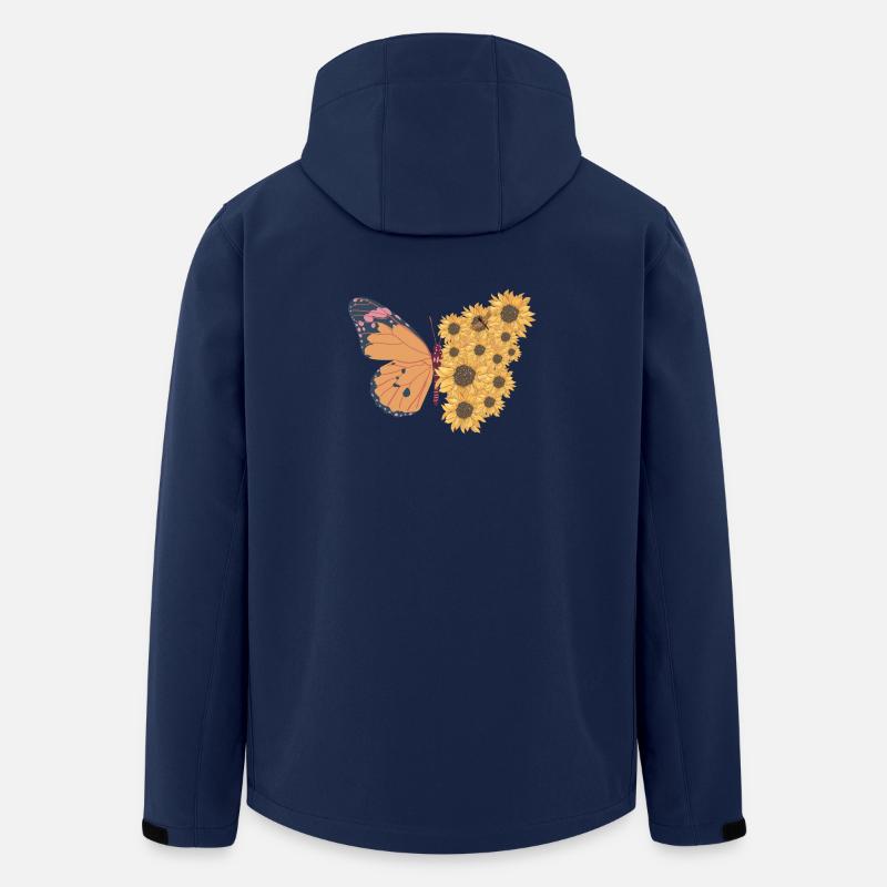 Schmetterlingssommer Sonnenblumen - Recycelte Männer Softshell-Jacke von Stanley/Stella - Navy