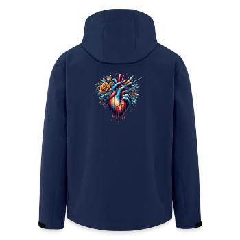 Anti-Kriegs-Herz - Recycelte Männer Softshell-Jacke von Stanley/Stella - Navy - Hinten - AI Model Male 185 light (185cm)