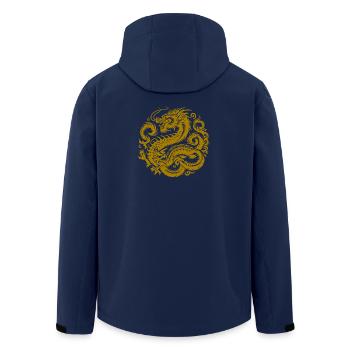 Chinesisches Drachen-Tattoo - Recycelte Männer Softshell-Jacke von Stanley/Stella - Navy - Hinten - AI Model Male 185 light (185cm)