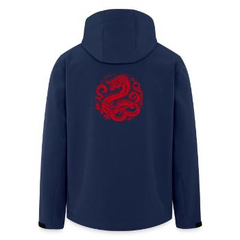 Tatouage de dragon chinois - Veste softshell homme en polyester recyclé Stanley/Stella - marine - Dos - AI Model Male 185 light (185cm)