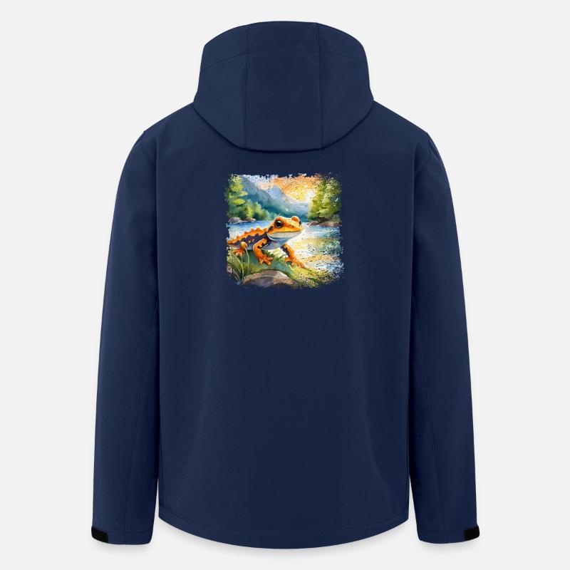 Niedlicher junger Feuersalamander - Recycelte Männer Softshell-Jacke von Stanley/Stella - Navy