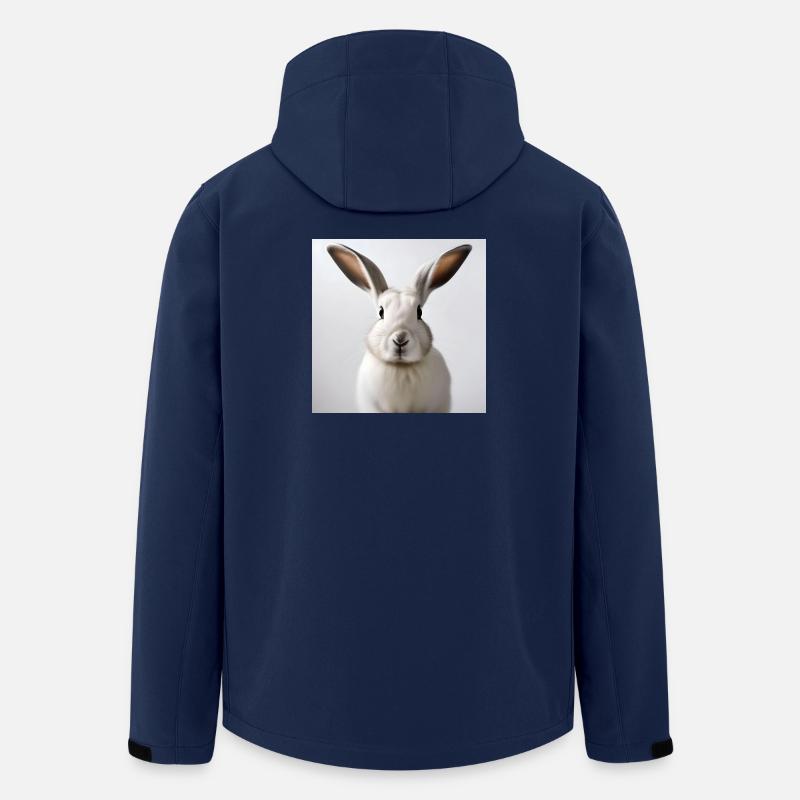 Illustrated White Rabbit - Men’s Recycled Softshell Jacket by Stanley/Stella - navy