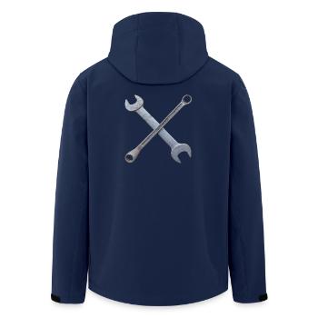 Kreuz der Schraubenschlüssel Industrie - Recycelte Männer Softshell-Jacke von Stanley/Stella - Navy - Hinten - AI Model Male 185 light (185cm)