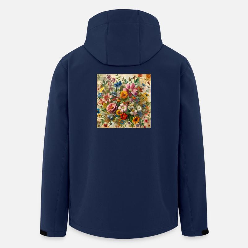 Blumen - Recycelte Männer Softshell-Jacke von Stanley/Stella - Navy