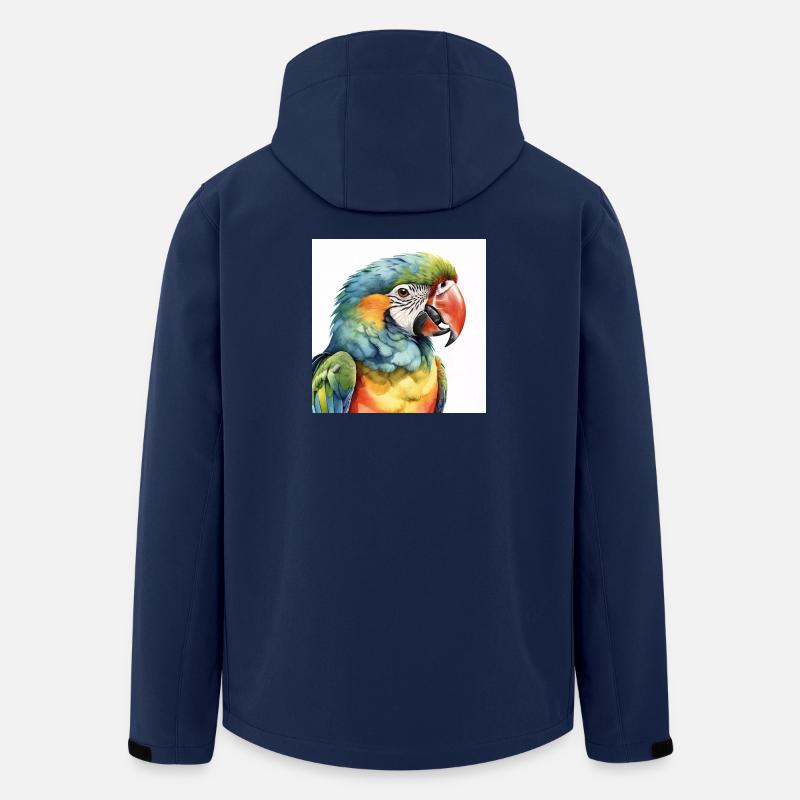 Aquarell-Ara - Recycelte Männer Softshell-Jacke von Stanley/Stella - Navy