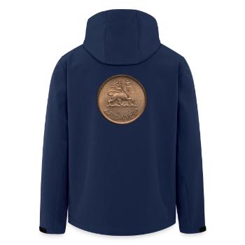 Lion of Judah - Haile Selassie - King of the Kings - Men’s Recycled Softshell Jacket by Stanley/Stella - navy - Back - AI Model Male 185 light (185cm)