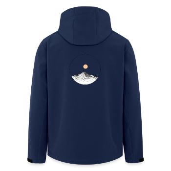 Bergzeit & Wanderlust – Natur, Freiheit, Abenteuer - Recycelte Männer Softshell-Jacke von Stanley/Stella - Navy - Hinten - AI Model Male 185 light (185cm)