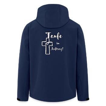 Baptism in order 3D effect Fish dives into the cross - Men’s Recycled Softshell Jacket by Stanley/Stella - navy - Back - AI Model Male 185 light (185cm)