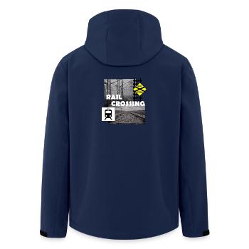 RAIL CROSSING - Men’s Recycled Softshell Jacket by Stanley/Stella - navy - Back - AI Model Male 185 light (185cm)