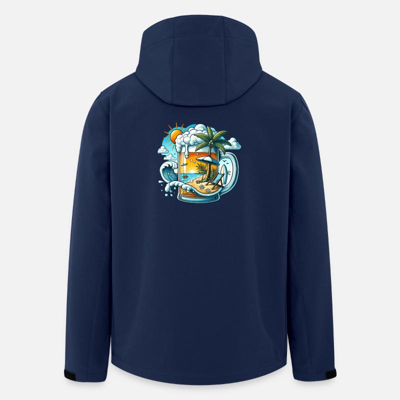 Bier & Strand – Der perfekte Urlaub - Recycelte Männer Softshell-Jacke von Stanley/Stella - Navy