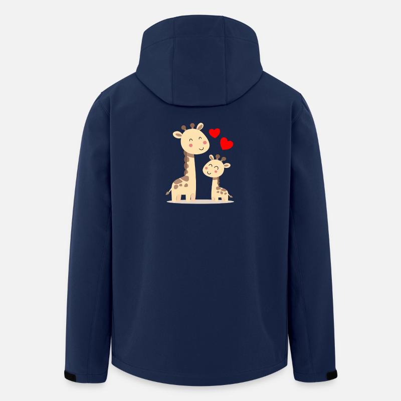 Baby Giraffe with Mommy Giraffe - Men’s Recycled Softshell Jacket by Stanley/Stella - navy