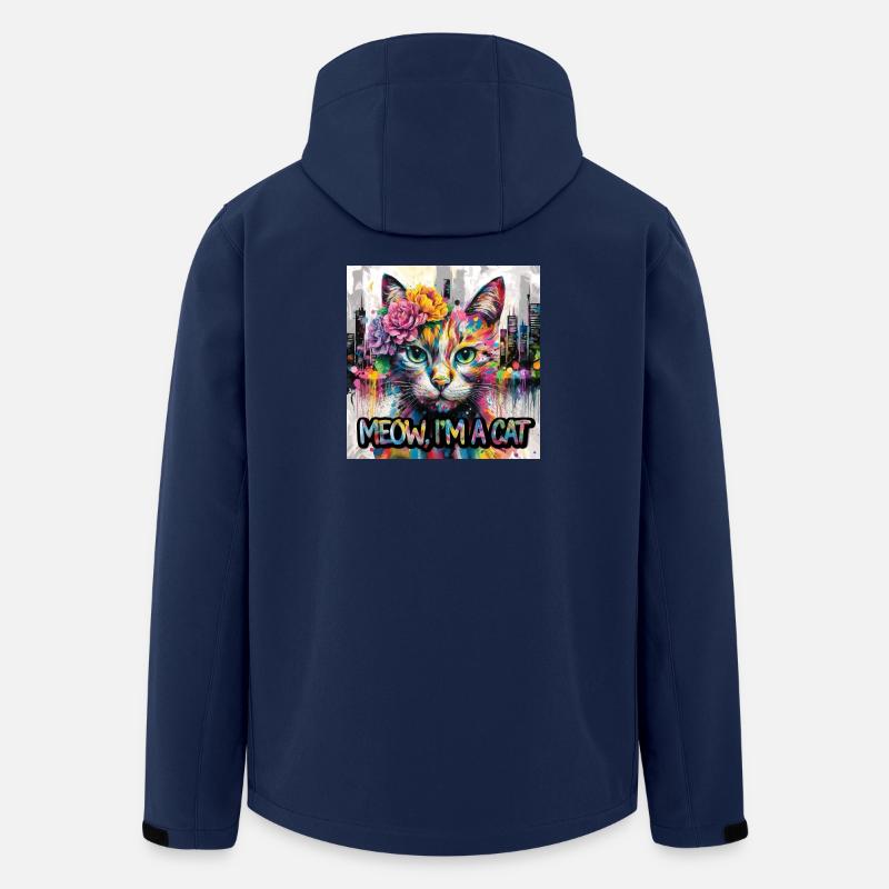 Kunstvolle Katze Version 2 - Recycelte Männer Softshell-Jacke von Stanley/Stella - Navy