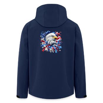 Pygargue à tête blanche d’Amérique avec des éclaboussures de peinture - Veste softshell homme en polyester recyclé Stanley/Stella - marine - Dos - AI Model Male 185 light (185cm)