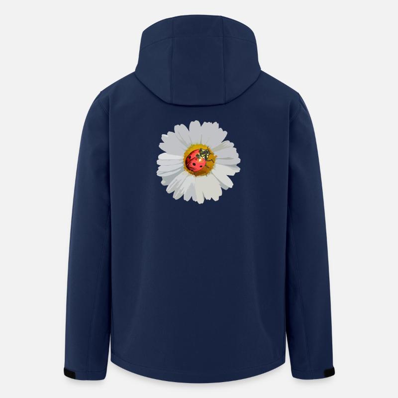 Marguerites avec motif coccinelle - Veste softshell homme en polyester recyclé Stanley/Stella - marine