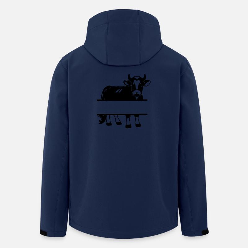 Kuh-Silhouette mit Textraum – Farm Shirt - Recycelte Männer Softshell-Jacke von Stanley/Stella - Navy