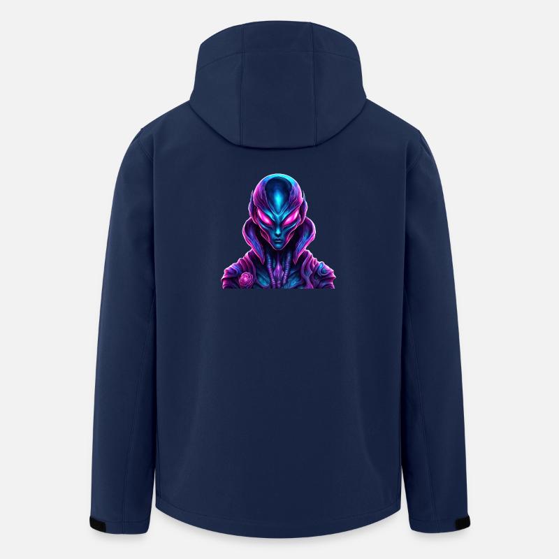 Futuristische Alien-Ästhetik in Neonfarben - Recycelte Männer Softshell-Jacke von Stanley/Stella - Navy