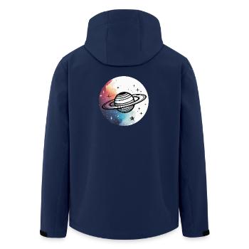 Minimalist Planet – Simple Space Design - Men’s Recycled Softshell Jacket by Stanley/Stella - navy - Back - AI Model Male 185 light (185cm)