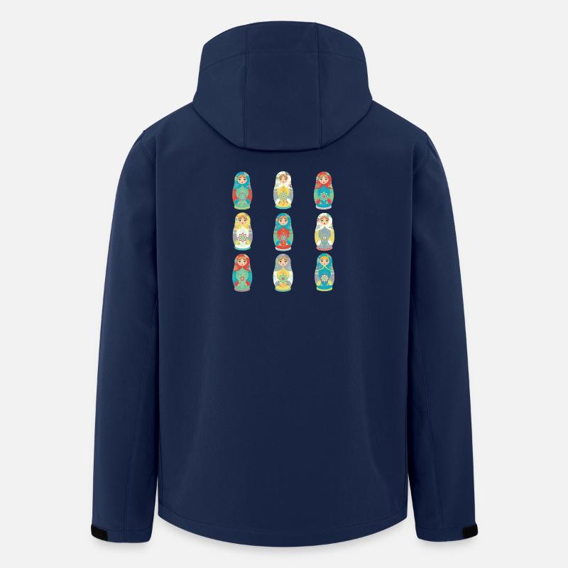 Bunte RussischMatroschka Figuren - Recycelte Männer Softshell-Jacke von Stanley/Stella - Navy