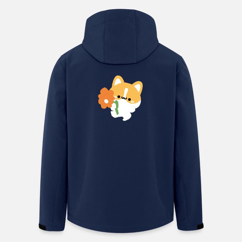 Romantic Corgi - Men’s Recycled Softshell Jacket by Stanley/Stella - navy
