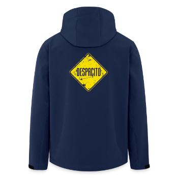 Schild DESPACITO - used look - Recycelte Männer Softshell-Jacke von Stanley/Stella - Navy - Hinten - AI Model Male 185 light (185cm)
