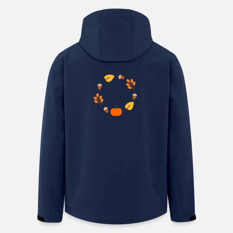 Herbst-Waldkreis-Design - Recycelte Männer Softshell-Jacke von Stanley/Stella - Navy