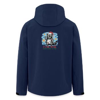 Weihnachtlicher mystischer Waschbär mit Lichterketten - Recycelte Männer Softshell-Jacke von Stanley/Stella - Navy - Hinten - AI Model Male 185 light (185cm)