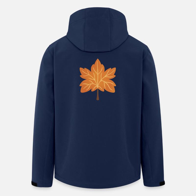 Autumn Maple Leaf Silhouette - Men’s Recycled Softshell Jacket by Stanley/Stella - navy