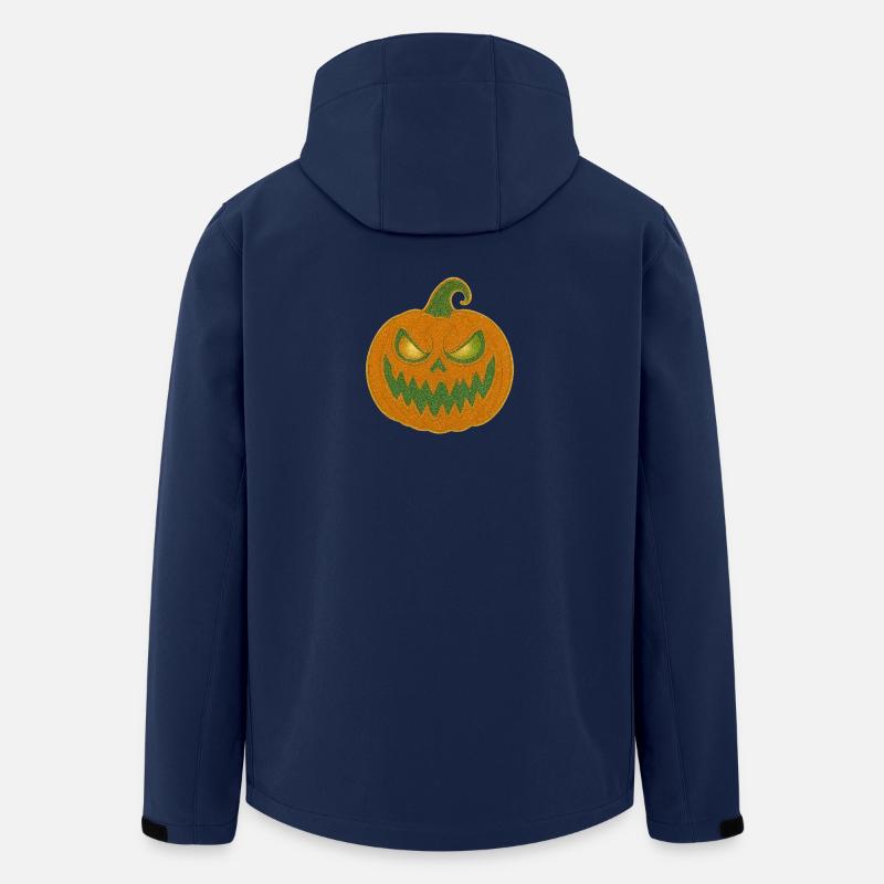 Grim Pumpkin Halloween Patch - Men’s Recycled Softshell Jacket by Stanley/Stella - navy