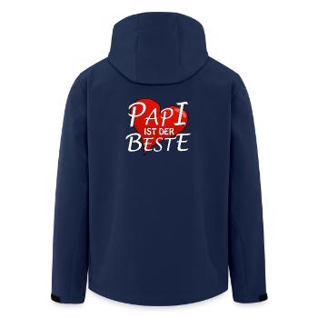 PAPI IST DER BESTE - Recycelte Männer Softshell-Jacke von Stanley/Stella - Navy - Hinten - AI Model Male 185 light (185cm)