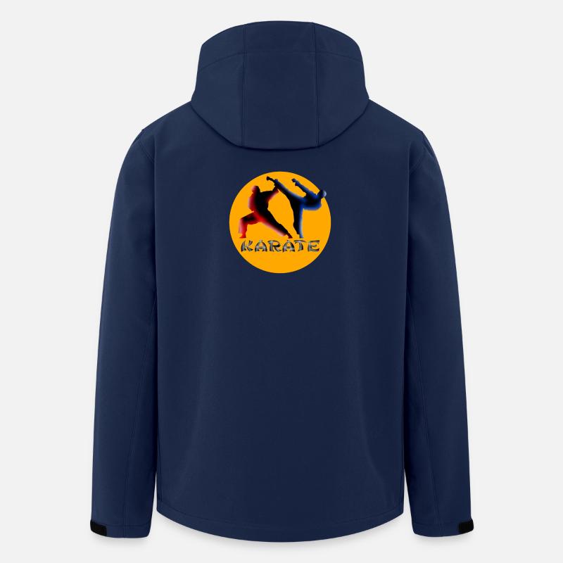 Dynamique des arts martiaux Karaté Silhouette - Veste softshell homme en polyester recyclé Stanley/Stella - marine