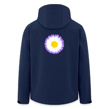 Lila Daisy Bloom mit gelbem Kern - Recycelte Männer Softshell-Jacke von Stanley/Stella - Navy - Hinten - AI Model Male 185 light (185cm)