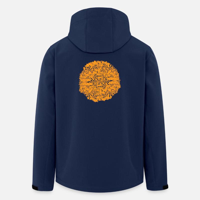 Ornement de cercle orange - Veste softshell homme en polyester recyclé Stanley/Stella - marine