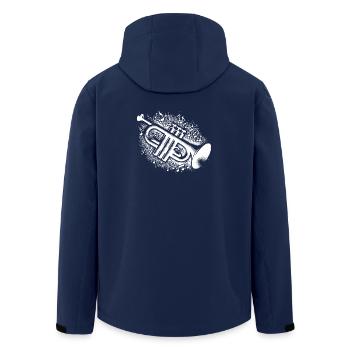 Trompeten Notenexplosion Zauber Blech mit Seele - Recycelte Männer Softshell-Jacke von Stanley/Stella - Navy - Hinten - AI Model Male 185 light (185cm)