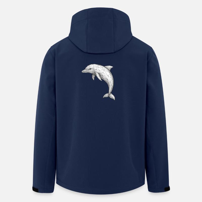 Geometric Polygon Dolphin - Men’s Recycled Softshell Jacket by Stanley/Stella - navy