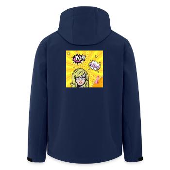 Pop-Art-Wow - Recycelte Männer Softshell-Jacke von Stanley/Stella - Navy - Hinten - AI Model Male 185 light (185cm)