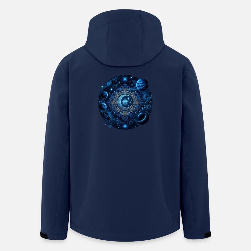 Planètes spatiales Galaxies Étoiles Lunes - Veste softshell homme en polyester recyclé Stanley/Stella - marine