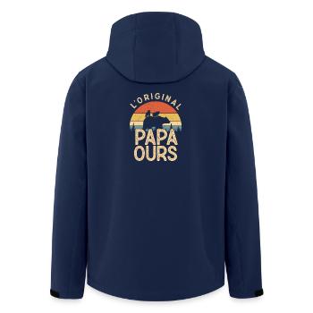 Original Papa Ours Pour Fete Des Peres - Recycelte Männer Softshell-Jacke von Stanley/Stella - Navy - Hinten - AI Model Male 185 light (185cm)