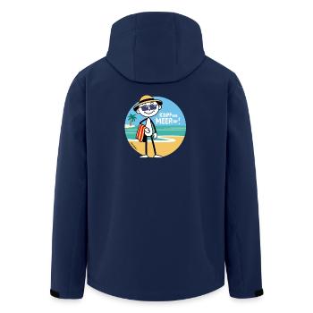 „Kopf aus - Meer an“ Strichel im Urlaubsmodus.🌞 - Recycelte Männer Softshell-Jacke von Stanley/Stella - Navy - Hinten - AI Model Male 185 light (185cm)