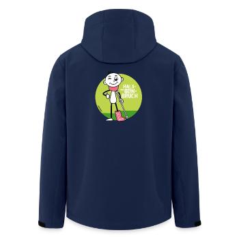 Strichel - Hals und Beinbruch - Genesungswünsche  - Recycelte Männer Softshell-Jacke von Stanley/Stella - Navy - Hinten - AI Model Male 185 light (185cm)
