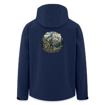 Wandern – Outdoor-Abenteuer - Recycelte Männer Softshell-Jacke von Stanley/Stella - Navy - Hinten - AI Model Male 185 light (185cm)