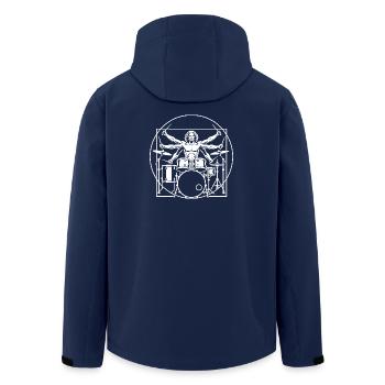 Da Vinci Trommler Vitruvian Man Musiker - Recycelte Männer Softshell-Jacke von Stanley/Stella - Navy - Hinten - AI Model Male 185 light (185cm)