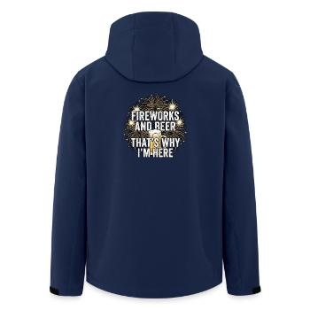 Fireworks Pyro And Beer - Men’s Recycled Softshell Jacket by Stanley/Stella - navy - Back - AI Model Male 185 light (185cm)