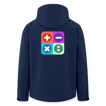Calculate logo with four emblems color - Men’s Recycled Softshell Jacket by Stanley/Stella - navy - Back - AI Model Male 185 light (185cm)