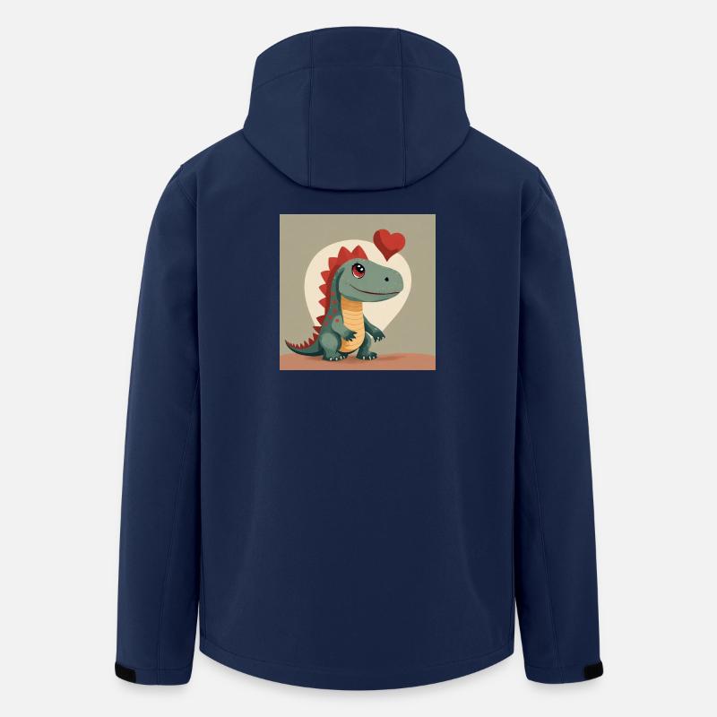 Herz-Dino: Liebesfreundlicher Charme - Recycelte Männer Softshell-Jacke von Stanley/Stella - Navy
