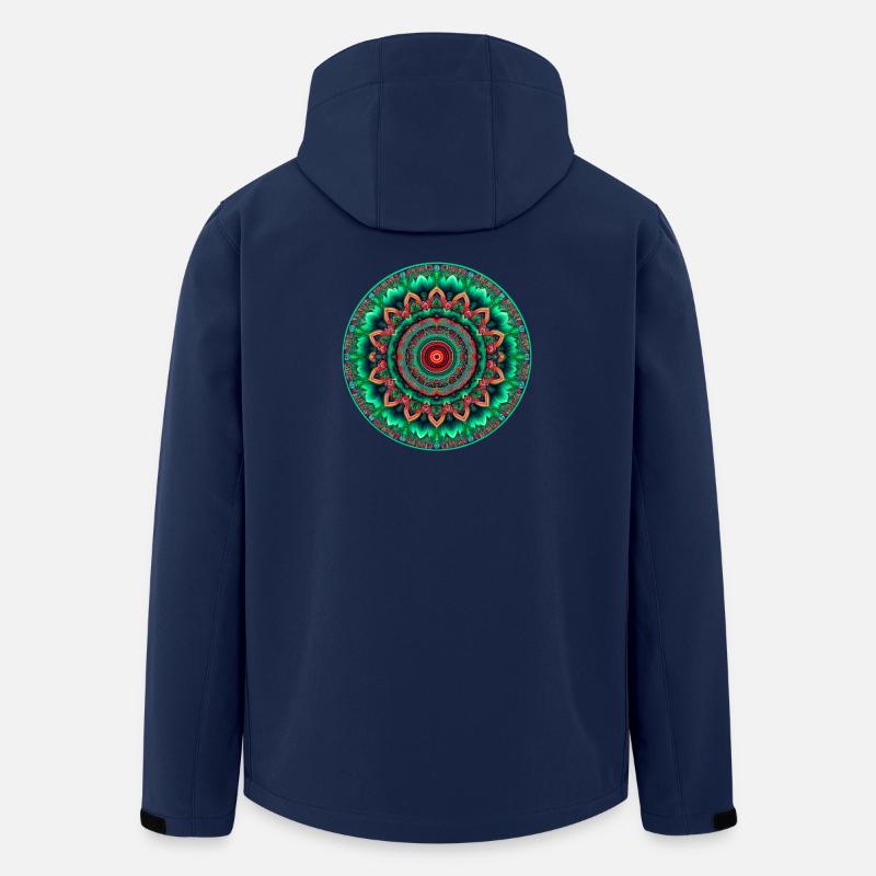 Mandala Neon Grün & Rot - Recycelte Männer Softshell-Jacke von Stanley/Stella - Navy