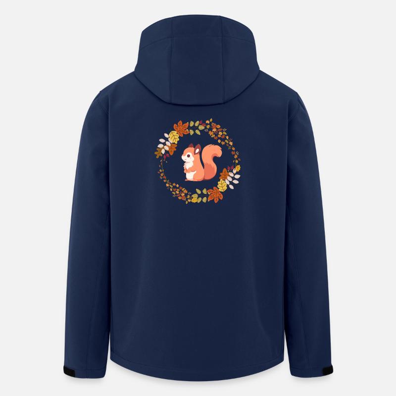 Écureuil dans une couronne de feuilles - Veste softshell homme en polyester recyclé Stanley/Stella - marine