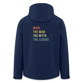 Michael Maik Vorname Kurzform Man Myth Legend - Recycelte Männer Softshell-Jacke von Stanley/Stella - Navy - Hinten - AI Model Male 185 light (185cm)